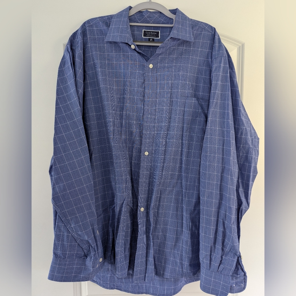 Club Room Blue Casual Button Down Shirt